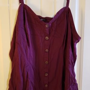 Wine button up tank